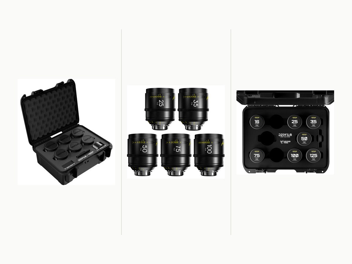 DZOFILM Vespid 2, Arles and original Vespid cine prime lens kits side by side