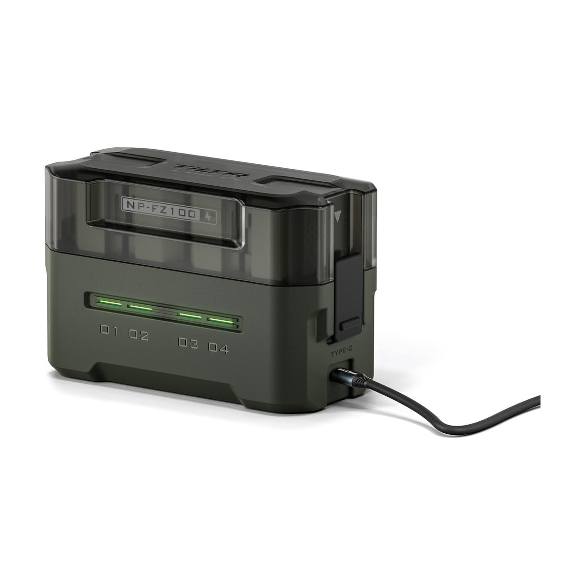 Tilta NP-FZ100 charging station connected by USB-C