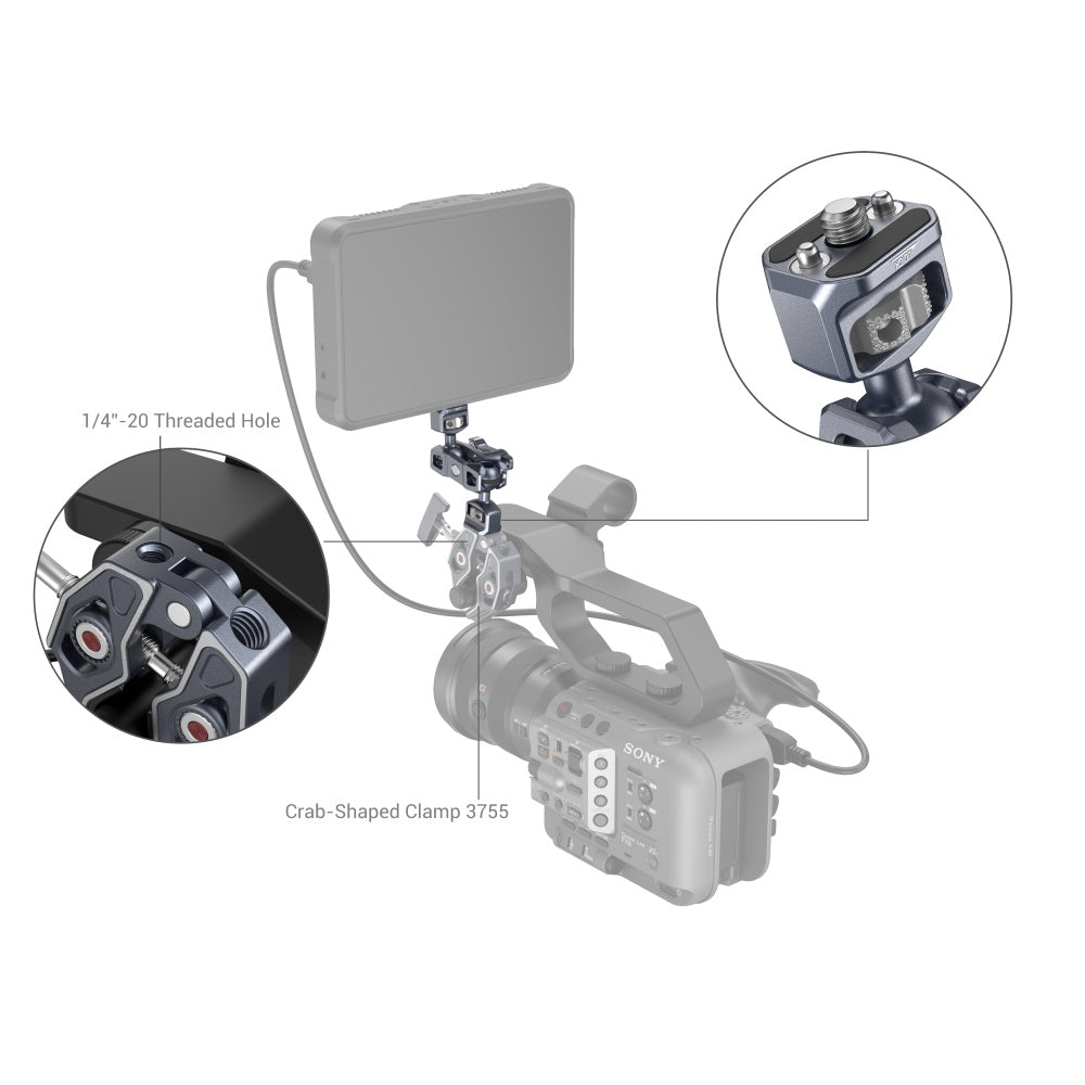 SmallRig Magic Arm with Dual Ball Heads 1/4”-20 Screws #3873