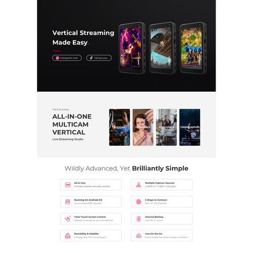 YoloLiv Instream Vertical Live Streaming Encoder and Monitor