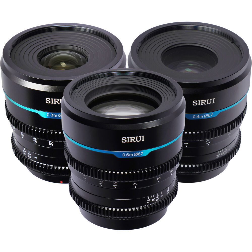 SIRUI Night Walker T1.2 S35 Cine 24/35/55mm 3-Lens Set (Sony E-Mount, Black)
