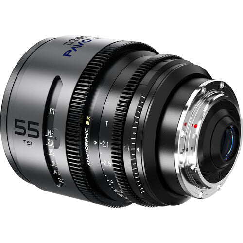 DZOFILM DZOFilm PAVO 2x Anamorphic 32/55 T2.1 & 100mm T2.4 3-Lens Set (Blue Coating, PL/EF Mount, Feet) - Film Gear Canada