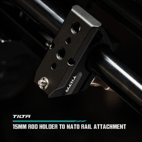 Tilta Tilta 15mm Rod Bracket with NATO Rail (Black) - Film Gear Canada