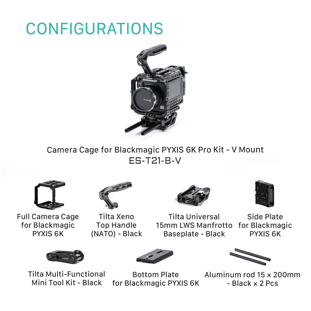 Tilta Tilta Camera Cage Pro Kit for Blackmagic PYXIS 6K/12K (V-Mount) - Film Gear Canada