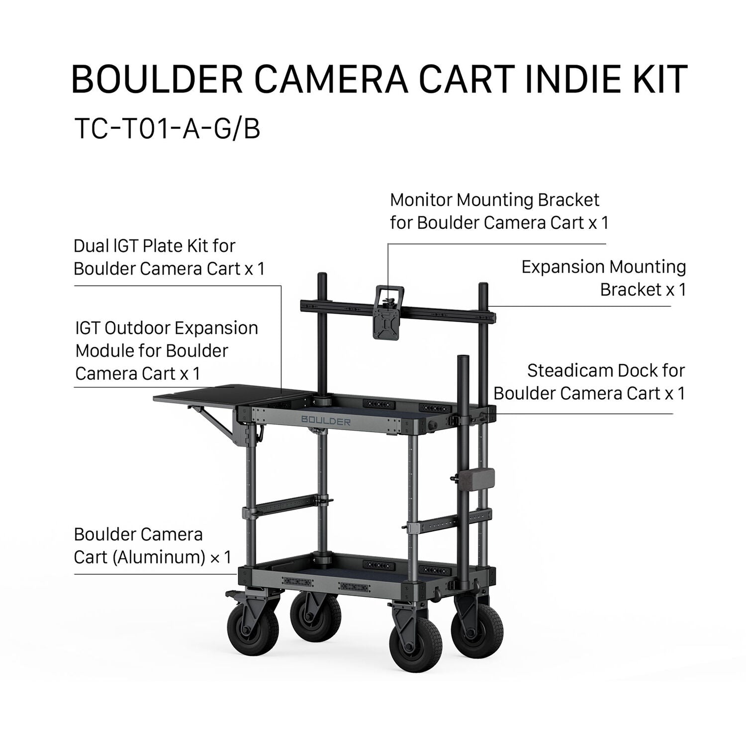 Tilta 36" Boulder Camera Cart (Base Model with Indie Kit)