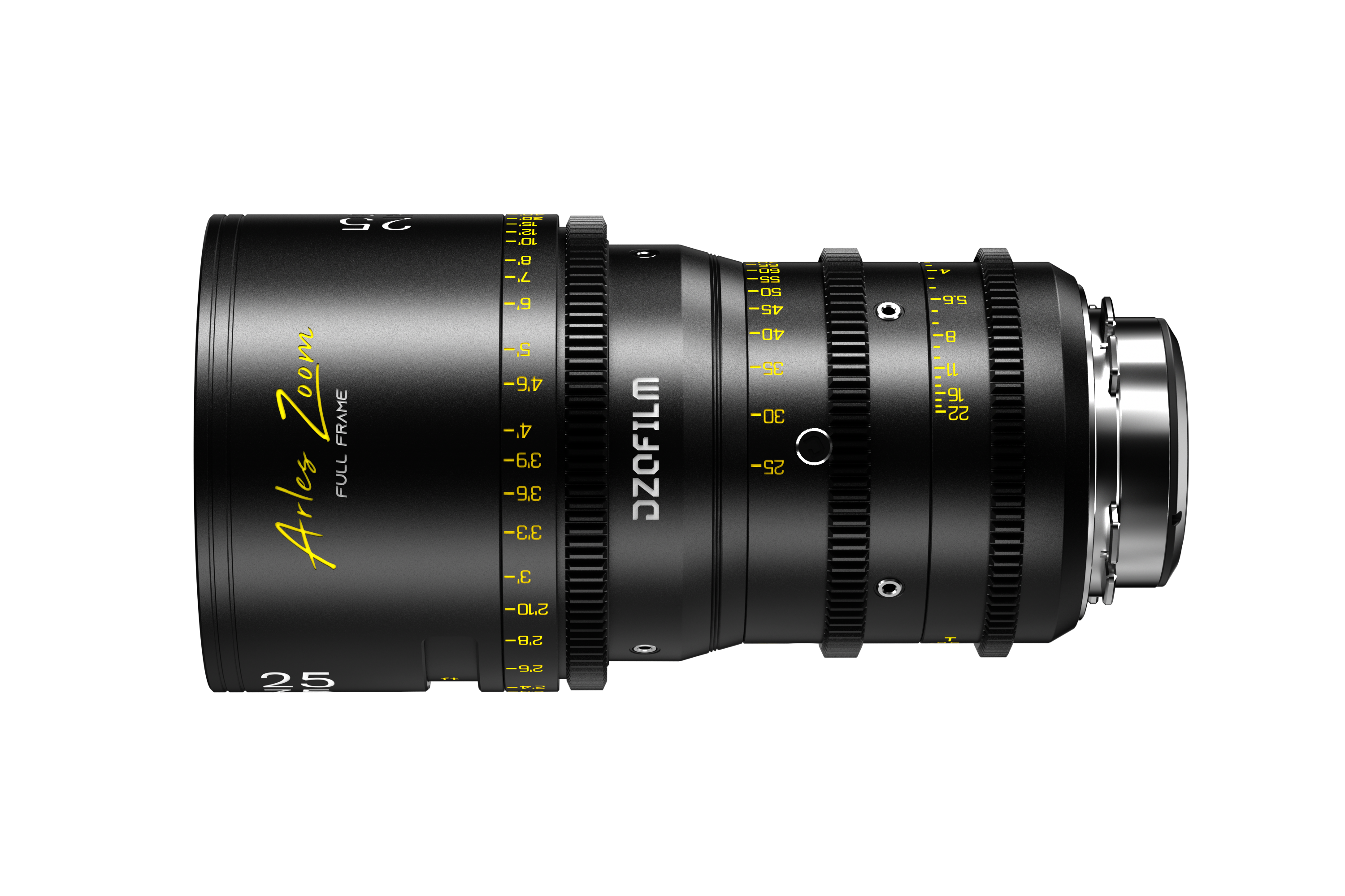 DZOFILM Arles Zoom 25-75mm T2.6 PL lens with feet focus scale, reverse side