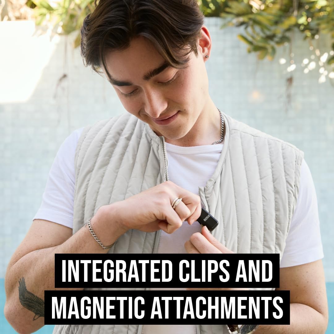 RØDE Wireless Micro - Compact Wireless Microphone, Two Mics with Charge Case for Smartphone Content Creation - USB-C, Black