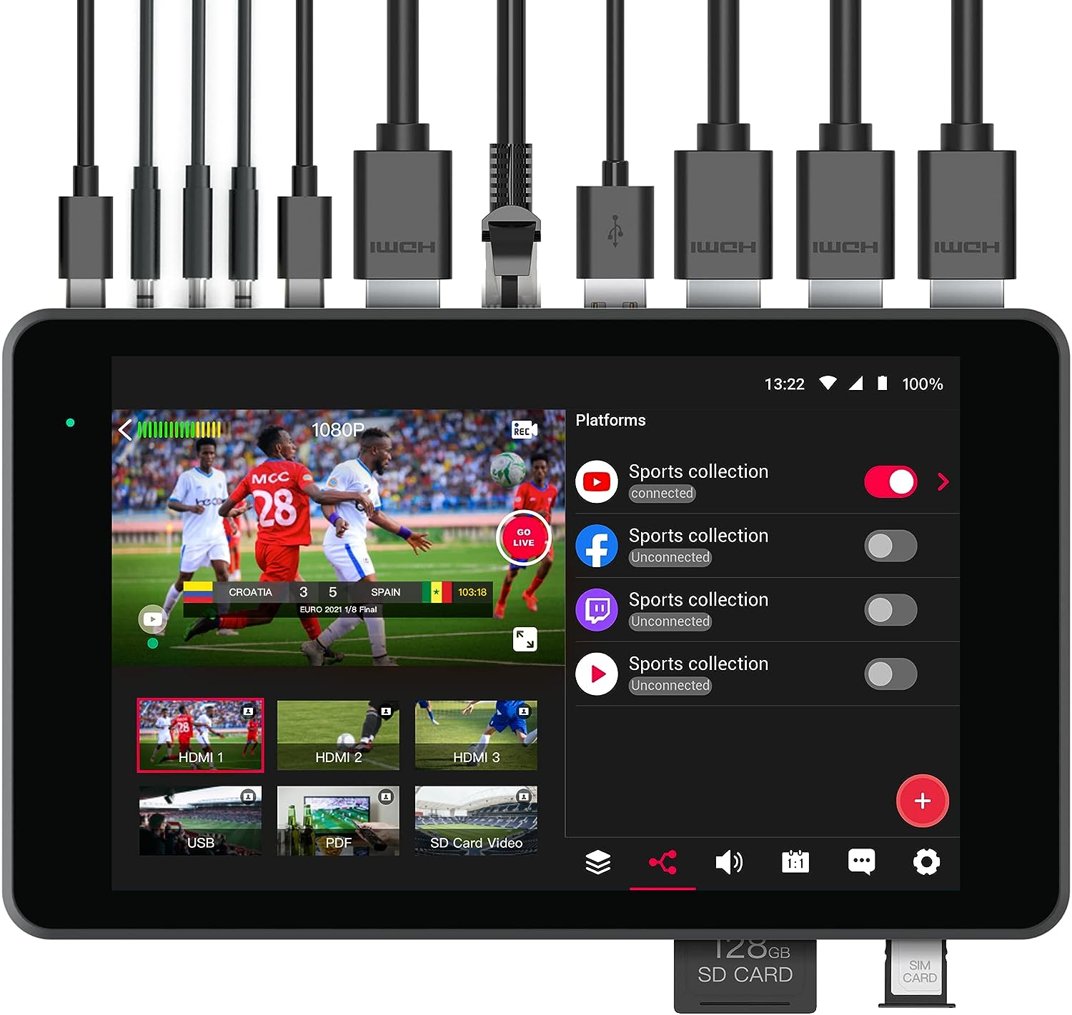 YoloLiv YoloBox Pro Portable Multi-Camera Encoder/Streamer, Switcher/Monitor & Recorder