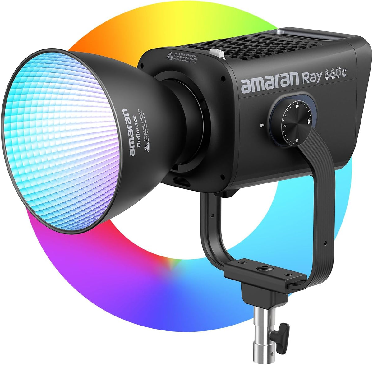 amaran Ray 660c RGB LED light with reflector