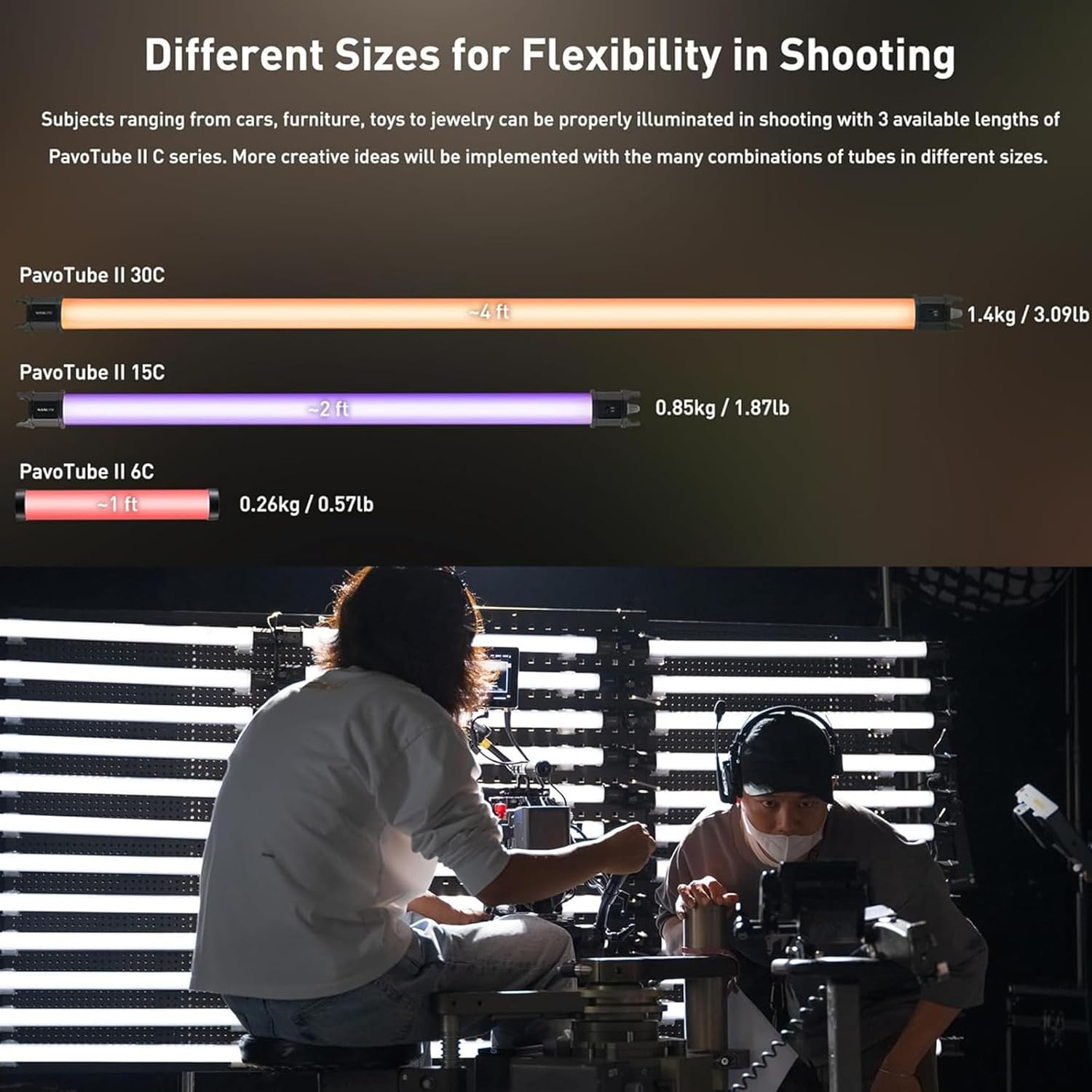 Nanlite PavoTube II 30C RGB LED Tube Light (4')