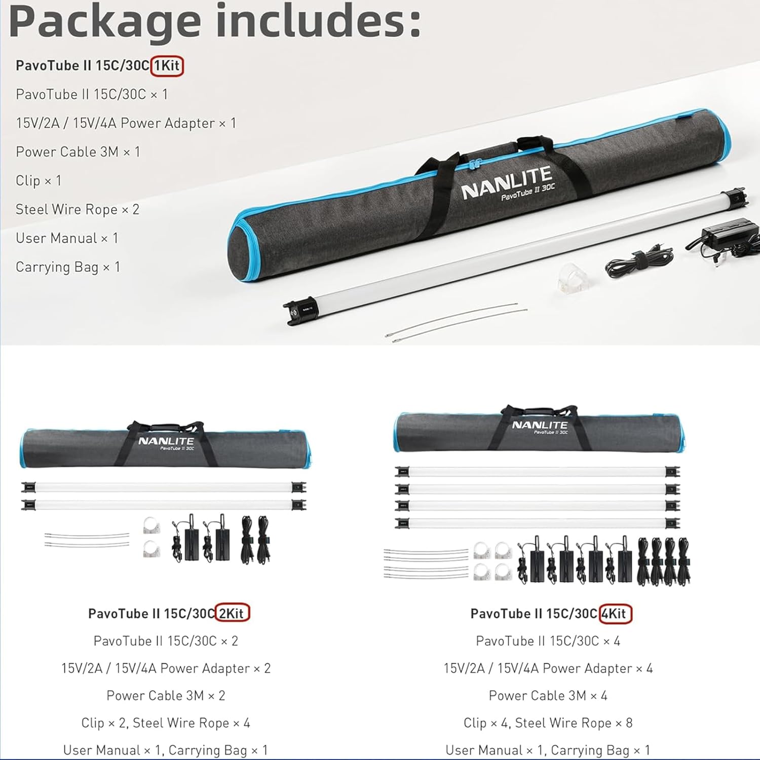 Nanlite PavoTube II 30C RGB LED Tube Light (4')