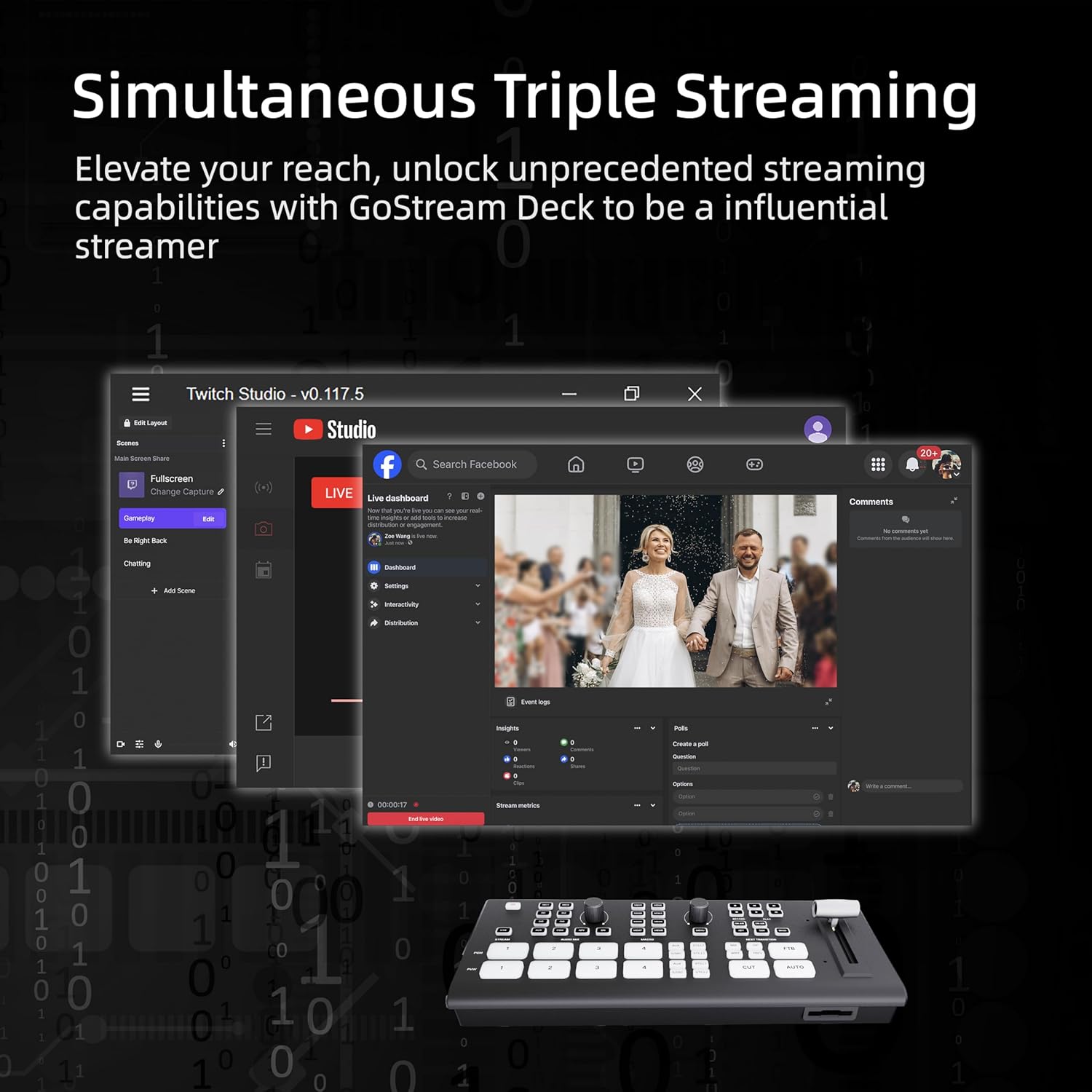 Osee GoStream Deck - HDMI Video Switcher & Live Broadcast Mixer | All-in-One Professional Streaming Solution