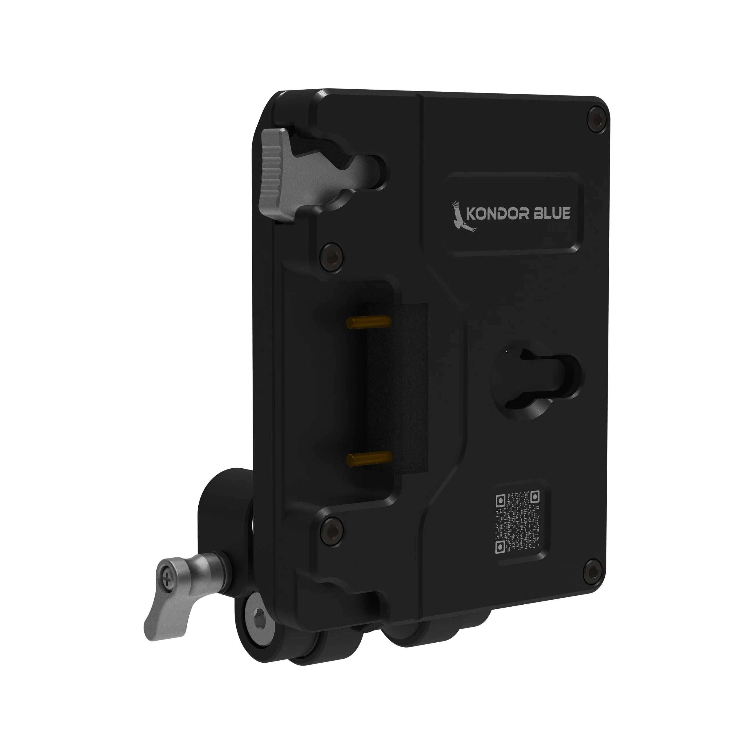 Kondor Blue Pro Gold Mount Battery Plate with Swiveling Rod Block (Raven Black)