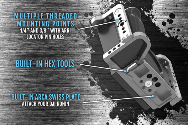 Kondor Blue Sony FX3/FX30 Cage - Black Cage with Trigger Handle