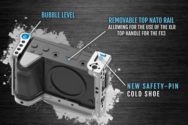 Kondor Blue Sony FX3/FX30 Cage - Black Cage with Trigger Handle