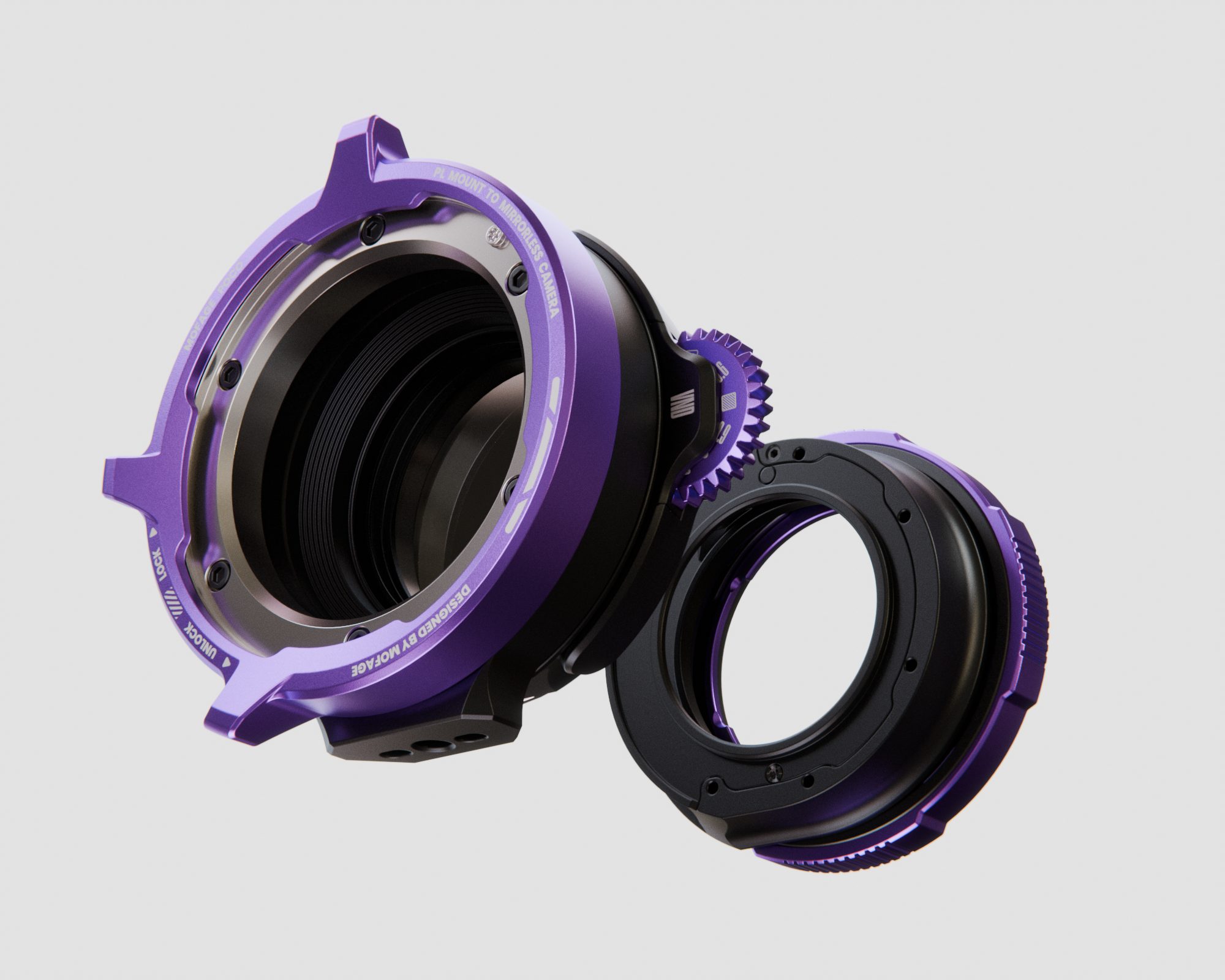 MOFAGE POCO II Drop-In Filter Adapter PL front and back - Film Gear Canada