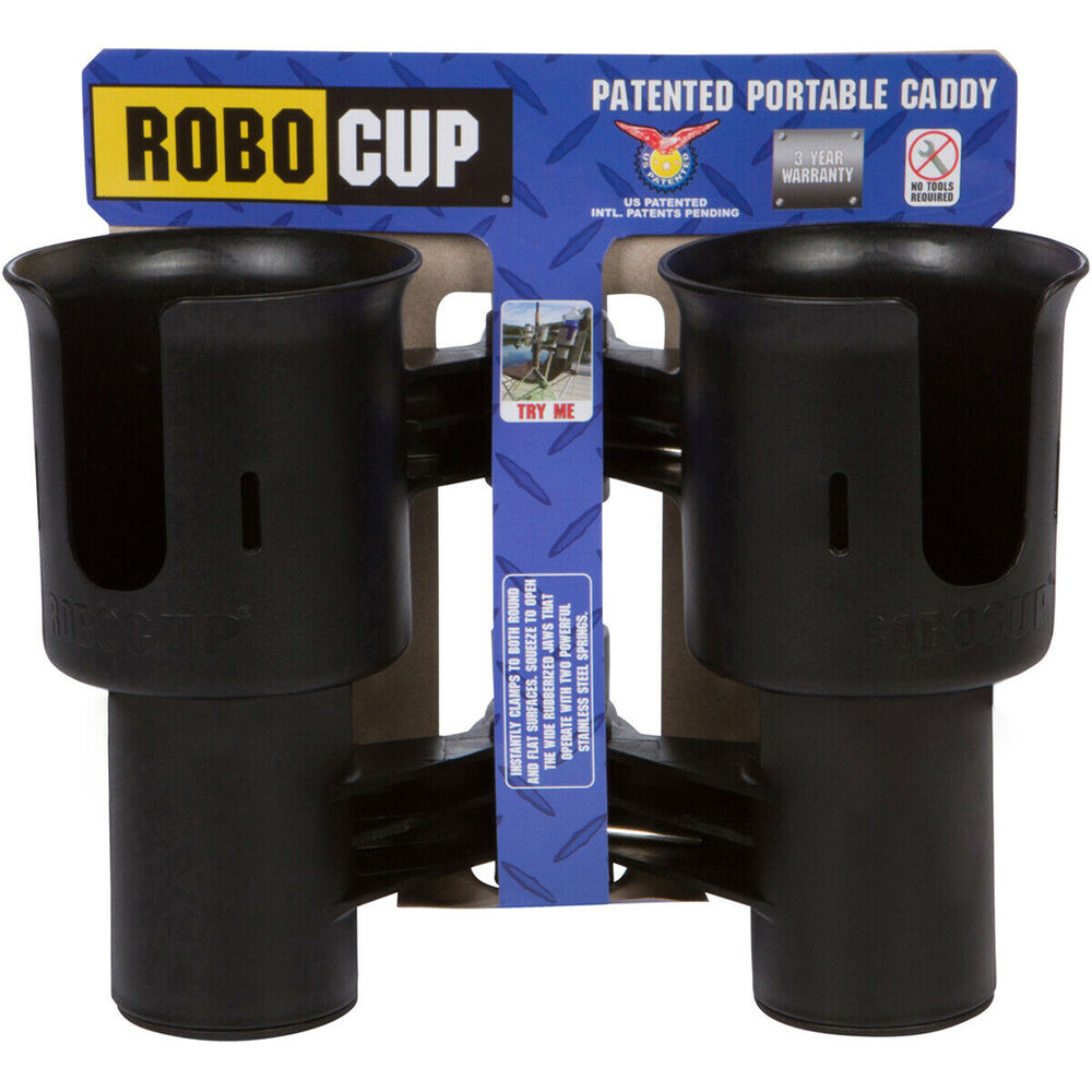 RoboCup Clamp-On Dual Cup Holder (Black)