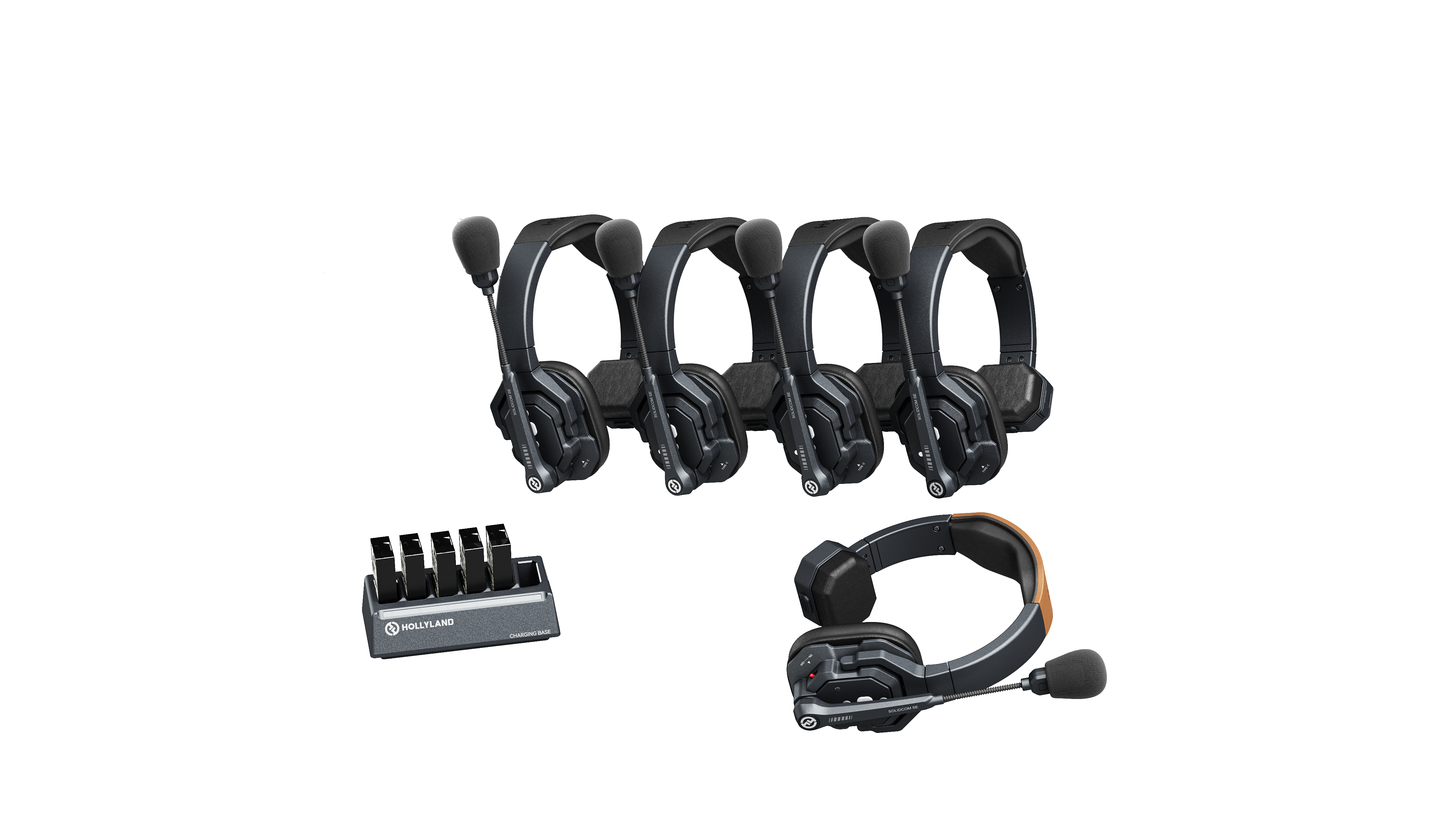 Hollyland Solidcom SE-5S 5-Person Noise Cancelling Headset Intercom System (Global Version)
