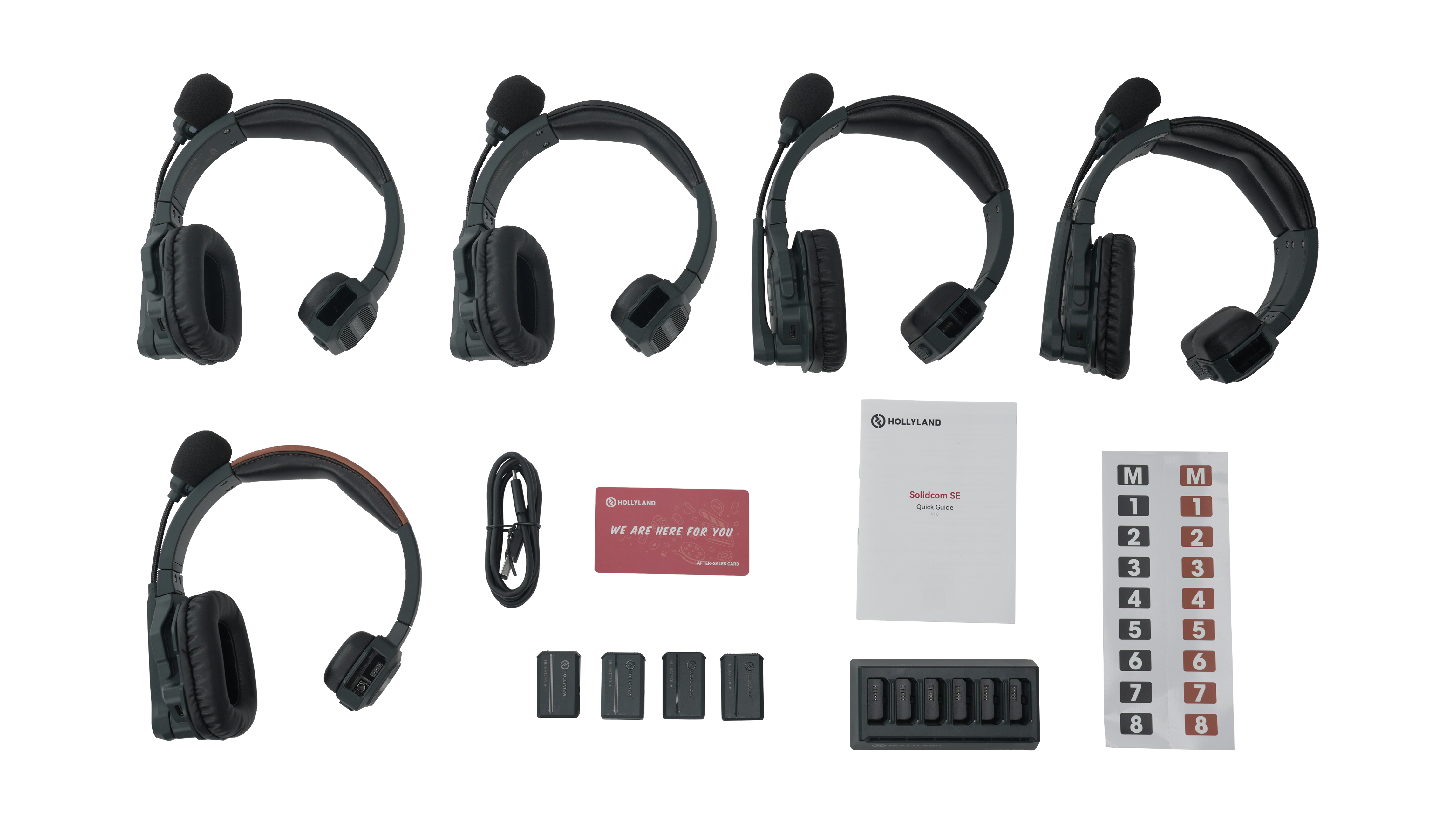 Hollyland Solidcom SE-5S 5-Person Noise Cancelling Headset Intercom System (Global Version)