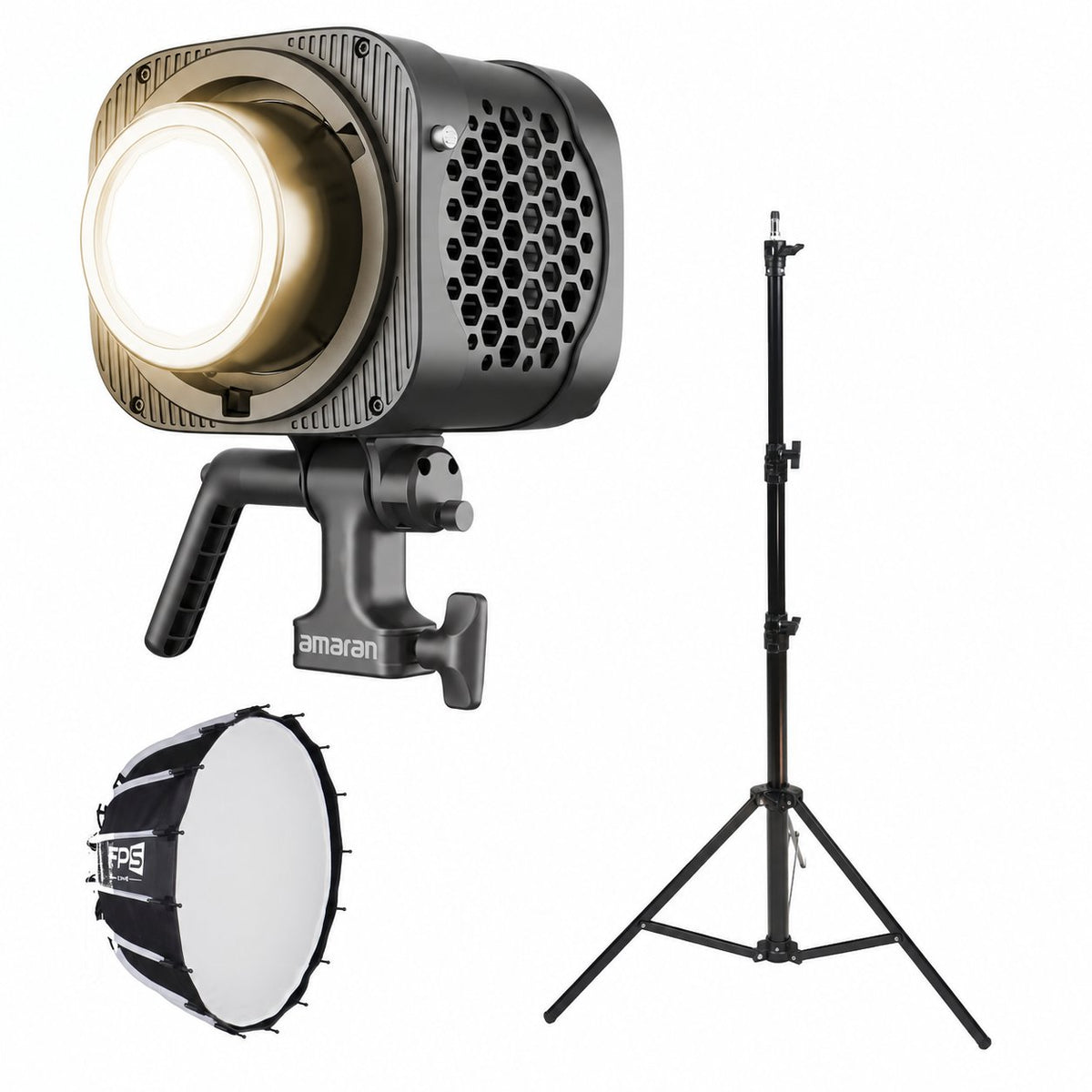 Amaran Halo 200x Starter Lighting Kit, Focus Light: Halo 200x, FPS P55 softbox and 7 ft stand