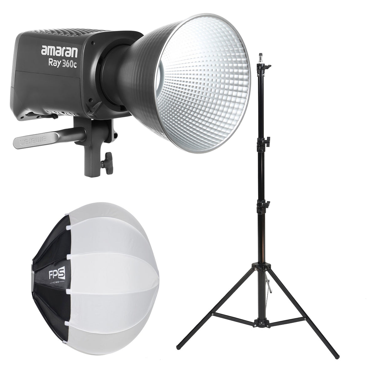 Amaran Ray 360c Complete Lighting Kit with FPS 7ft stand and L65 lantern softbox