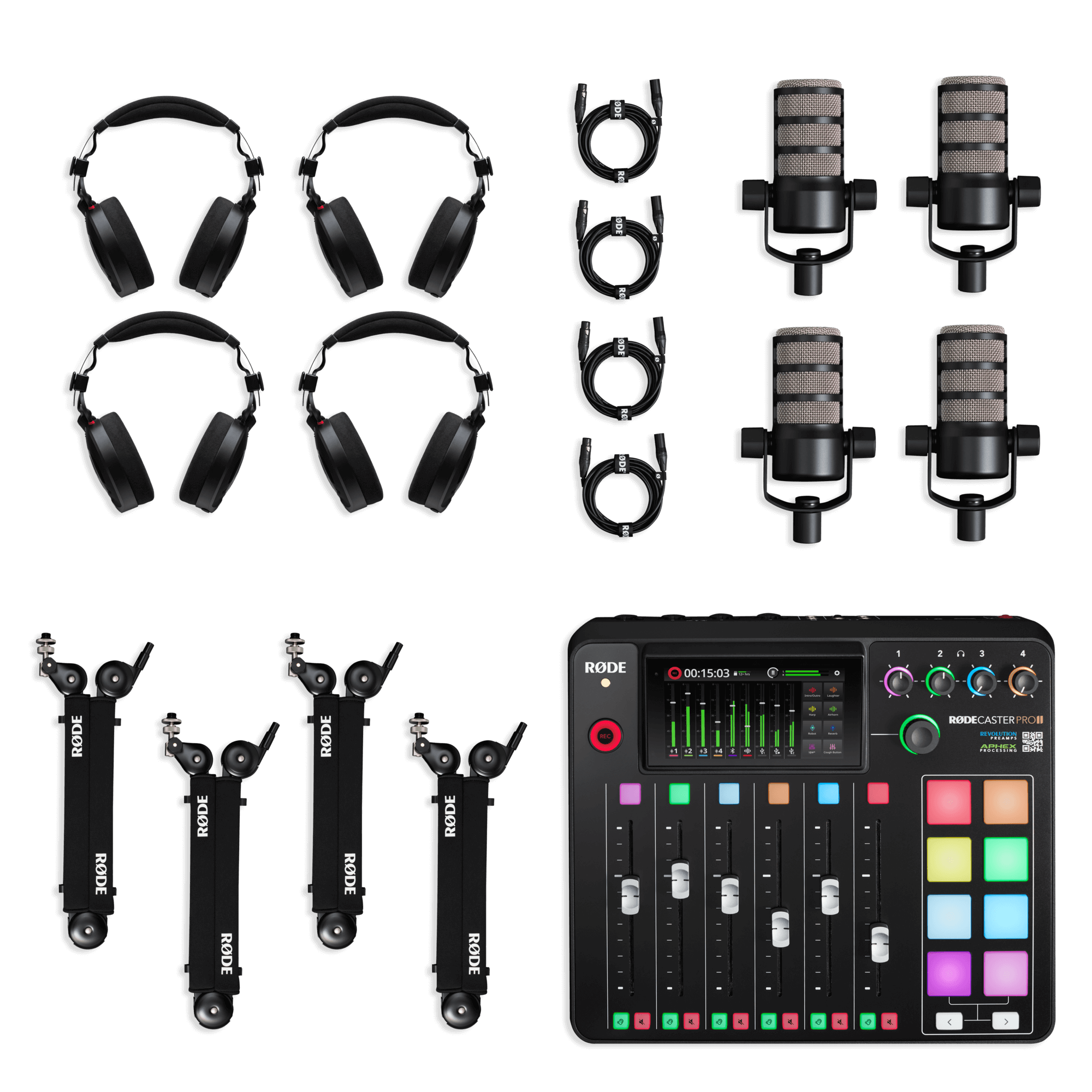 Rode Pro Podcaster Bundle (4-Person) Black