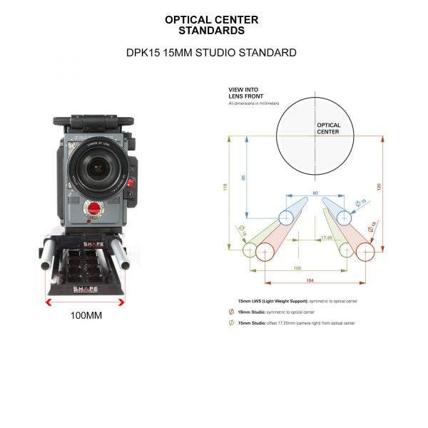 SHAPE Bridge Plate 15 mm Studio ARRI Standard with ARRI Dovetail Plate 12 inches product view 3