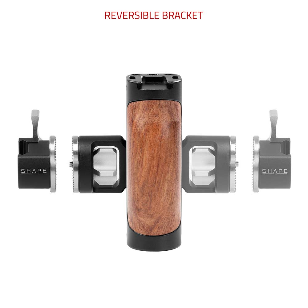 SHAPE Universal Wooden Pivoting Side Handgrip NATO Clamp with ARRI Rosette product view 3