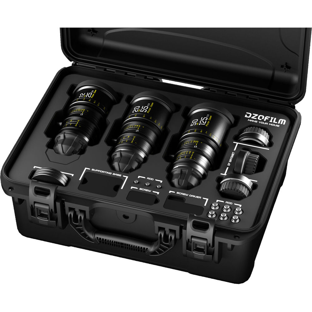DZOFILM DZOFilm Pictor T2.8 Super35 Zoom 3-Lens Kit 12-25/20-55/50-125mm (PL & EF Mount, Black) - Film Gear Canada