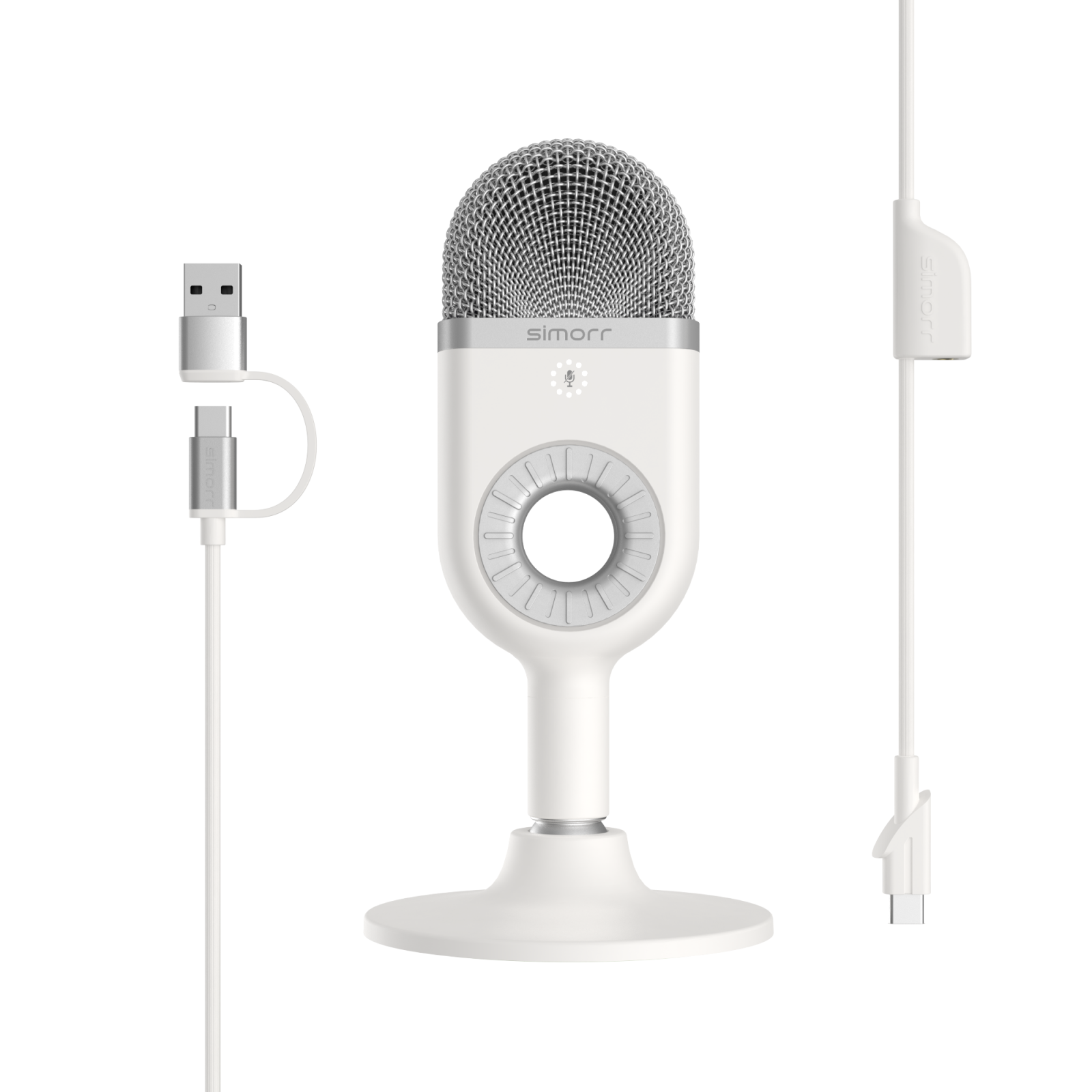 simorr Wave U1 USB Condenser Microphone (White) 3492 - Filmgear Canada