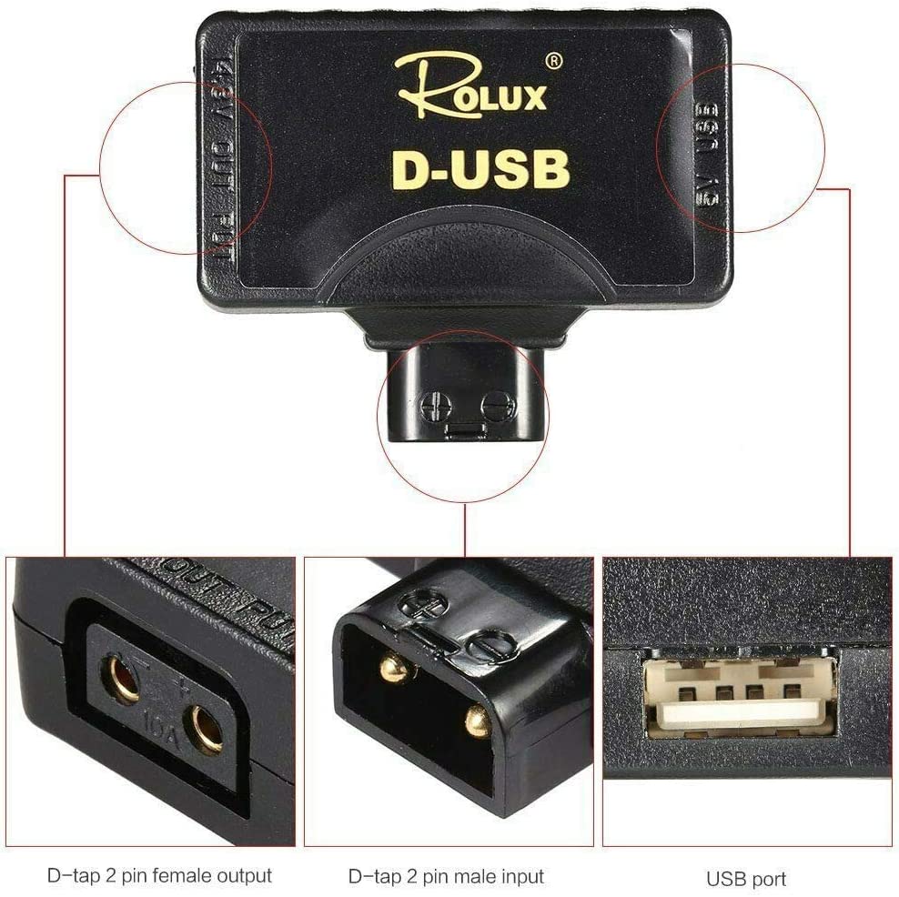 Rolux D-Tap P-Tap to USB Adapter Connector 5V Converter