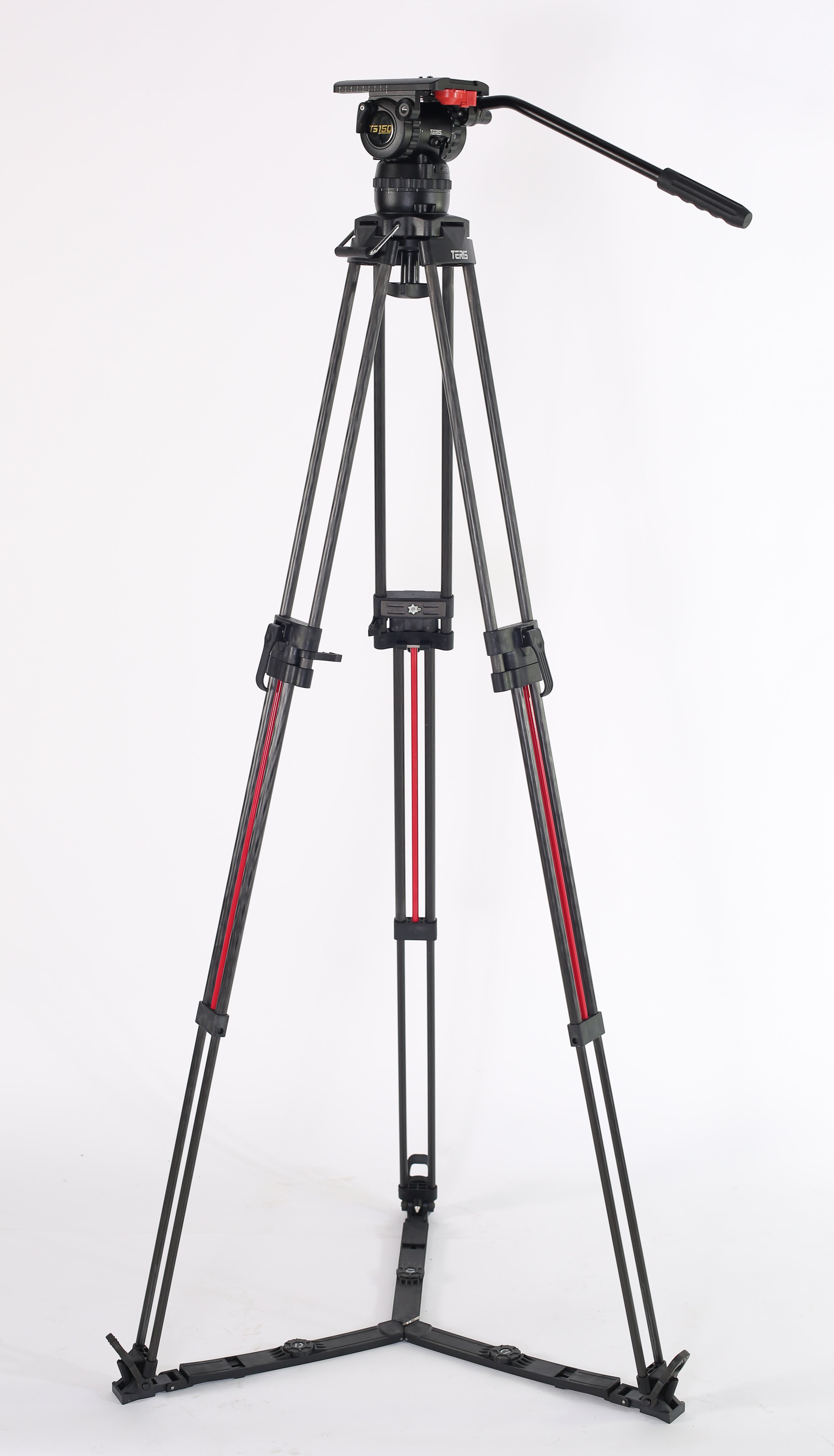 Teris TS150CF-Q Carbon Fiber Tripod Kit 20kg (44lb) Capacity 100mm Bowl Head with Flap Lock Quick Release - Filmgear Canada