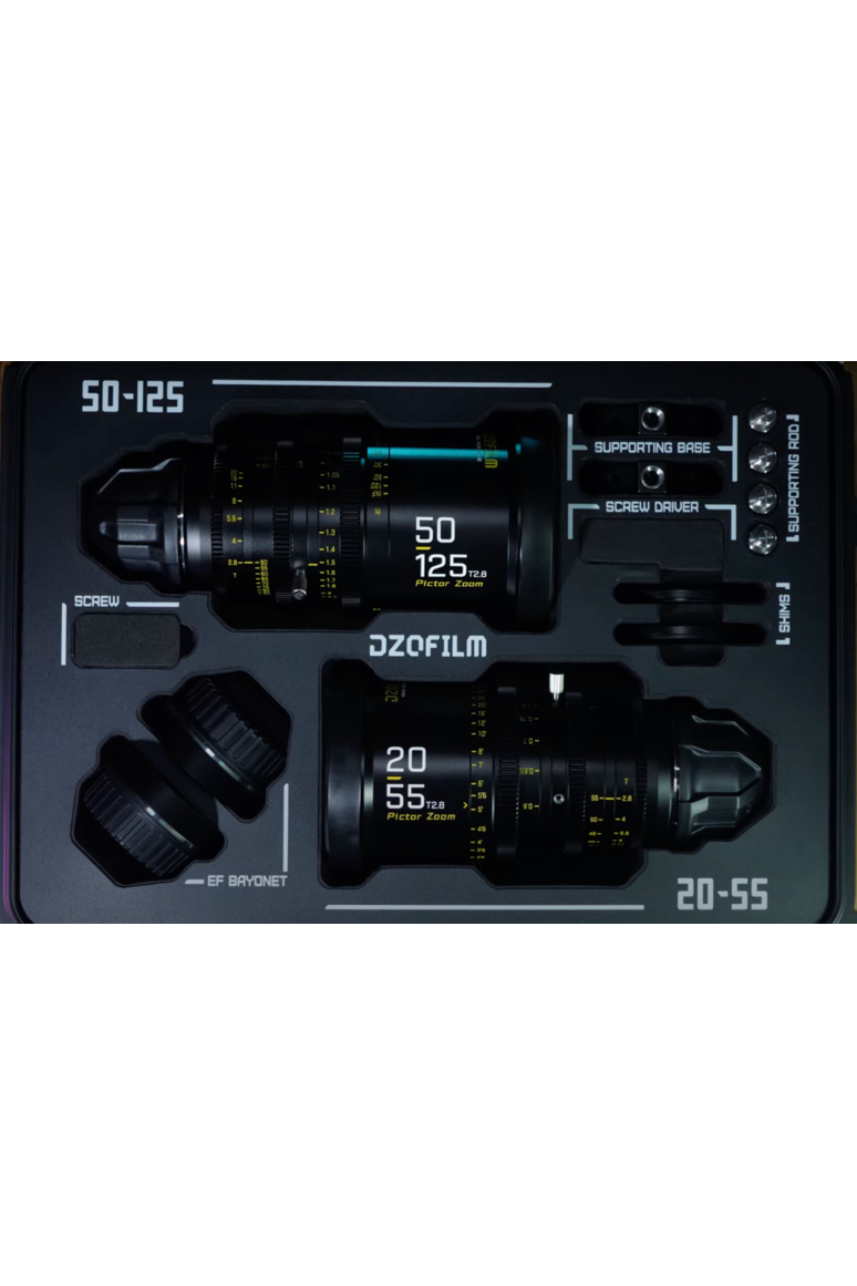 DZOFilm Pictor 20-55mm and 50-125mm T2.8 Super35 Zoom Lens Bundle (PL Mount and EF Mount, Black) - Filmgear Canada