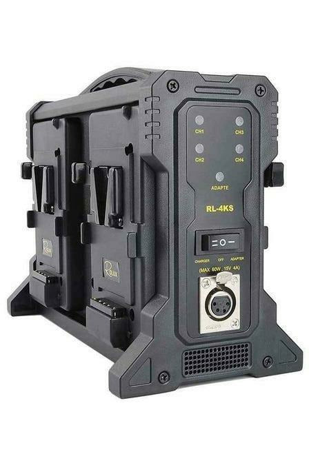 Rolux 4KS Quad Battery Four Channel Charger - Filmgear Canada