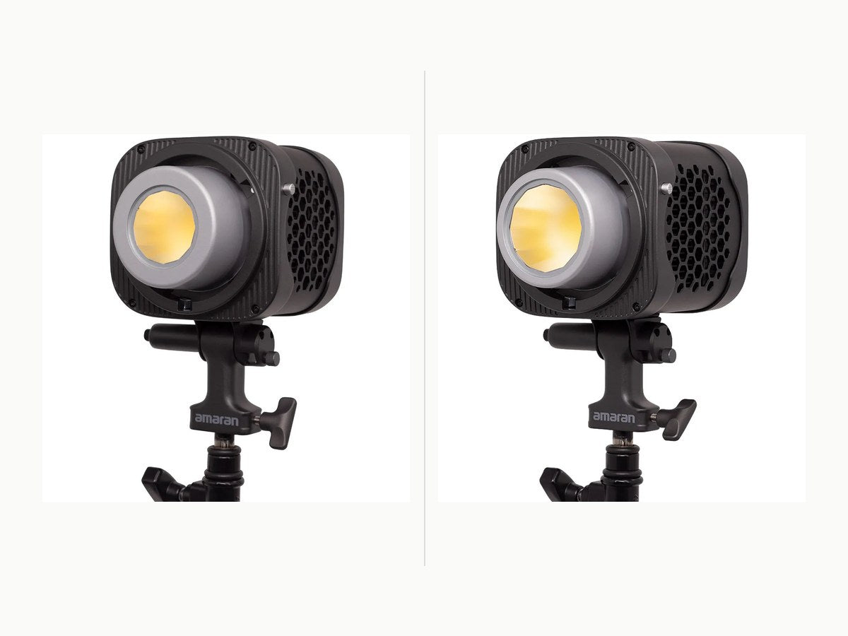 amaran Halo 200x and Halo 300x bi-color LED lights compared side by side