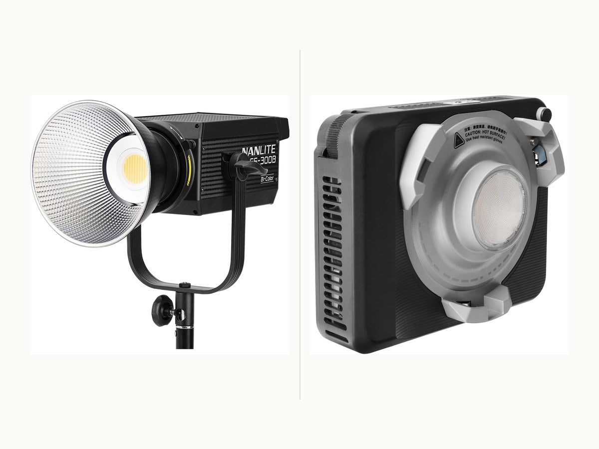 Nanlite FS-300B and amaran Ray 120c, one light from each brand system