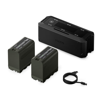 Tilta Foldable Charging Station for L-Series/NP-F (6 Channel), Charger + 2 Batteries
