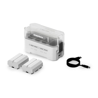 Tilta NP-FZ100 charging station kit in Off White with two batteries and USB-C cable