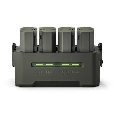 Tilta NP-FZ100 charging station holding four batteries