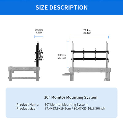 Selens 30" Camera Cart Monitor Mounting System (SAB13-MMS30)