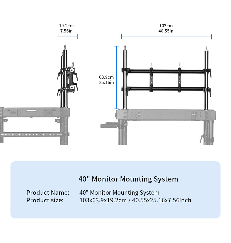 Selens 40" Camera Cart Monitor Mounting System (SAB13-MMS40)
