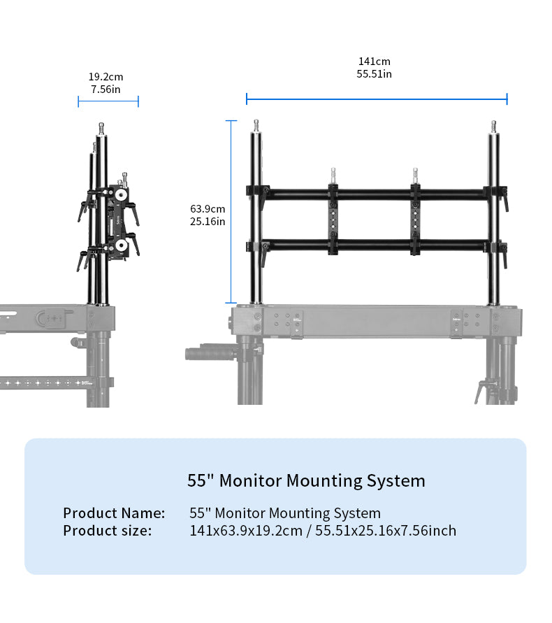 Selens 55" Camera Cart Monitor Mounting System (SAB13-MMS50)