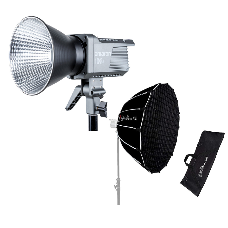 (BUNDLE) Amaran 100D 100W Daylight LED Video Light + Light Dome SE Kit