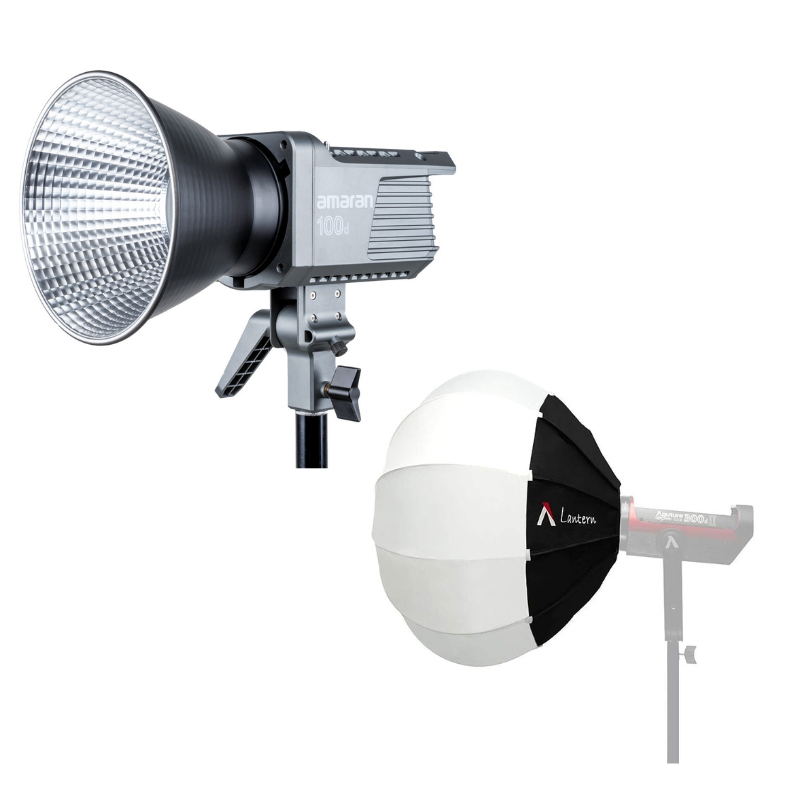 (BUNDLE) Amaran 100D 100W Daylight LED Video Light + Lantern Kit