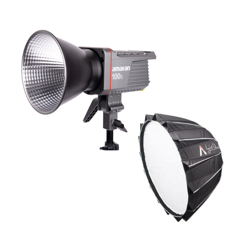 (BUNDLE) Amaran 100X 100W Bi-Color LED Video Light + Light Dome II Kit