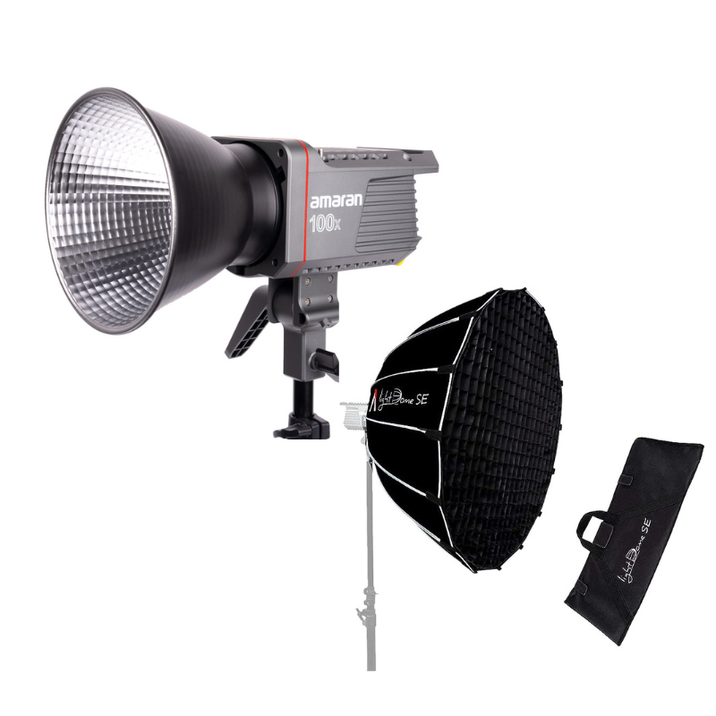 (BUNDLE) Amaran 100X 100W Bi-Color LED Video Light + Light Dome SE Kit