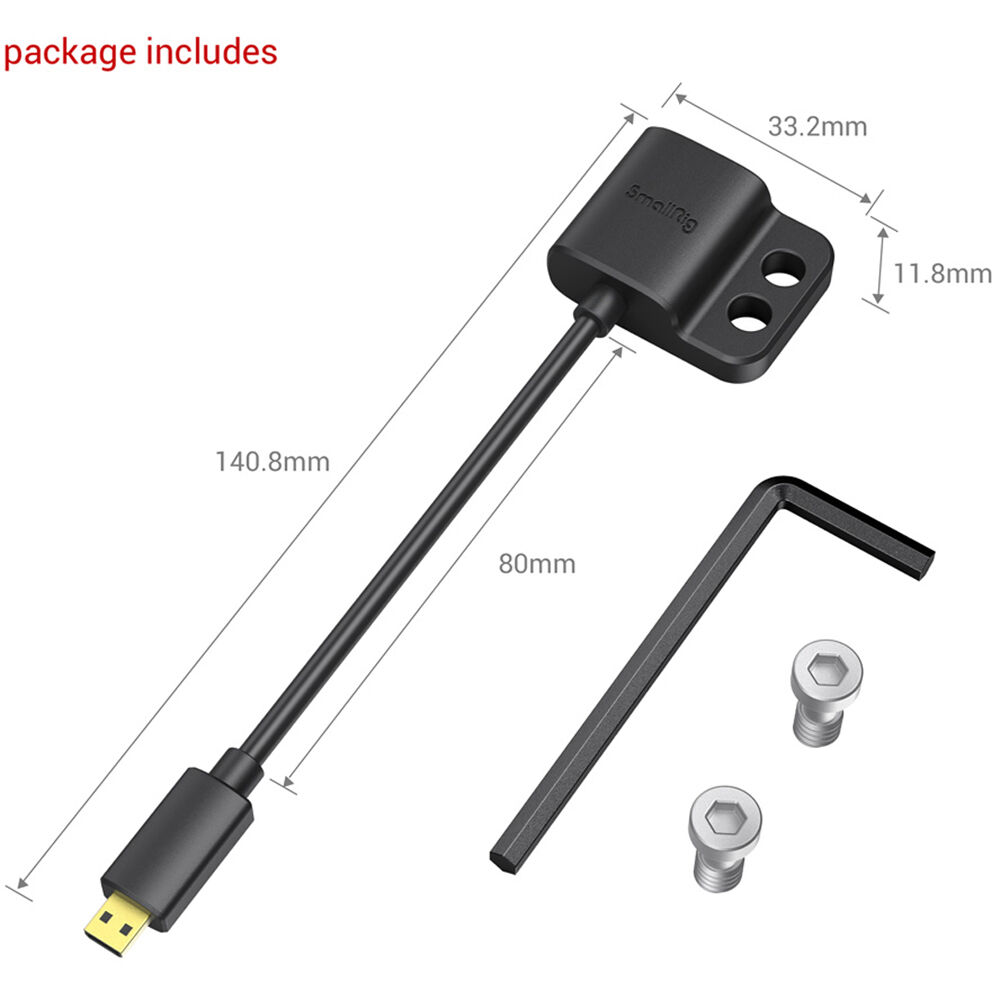 SmallRig Ultra Slim 4K Female HDMI to Male Micro-HDMI Adapter Cable (C to A) 3020