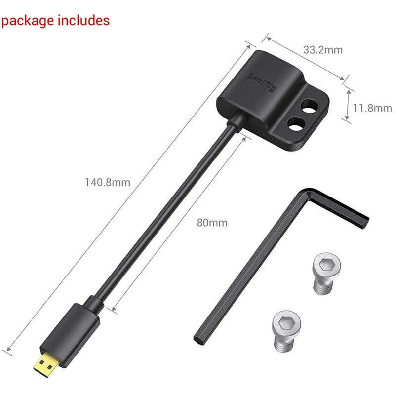 SmallRig Ultra Slim 4K Female HDMI to Male Micro-HDMI Adapter Cable (C to A) 3020