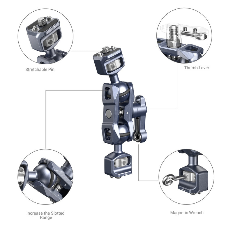 SmallRig Magic Arm with Dual Ball Heads 1/4”-20 Screws