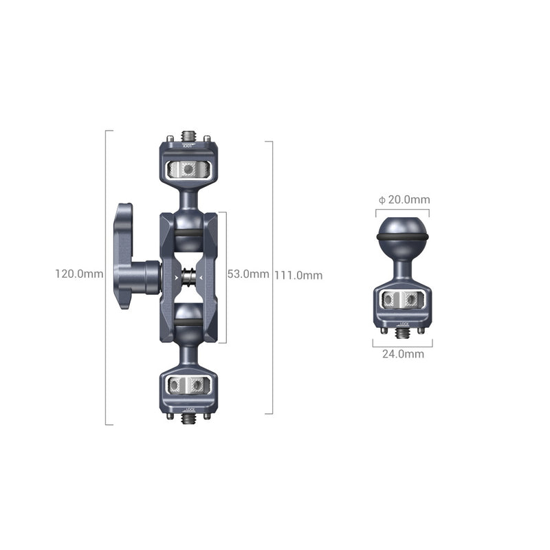 SmallRig Magic Arm with Dual Ball Heads 1/4”-20 Screws